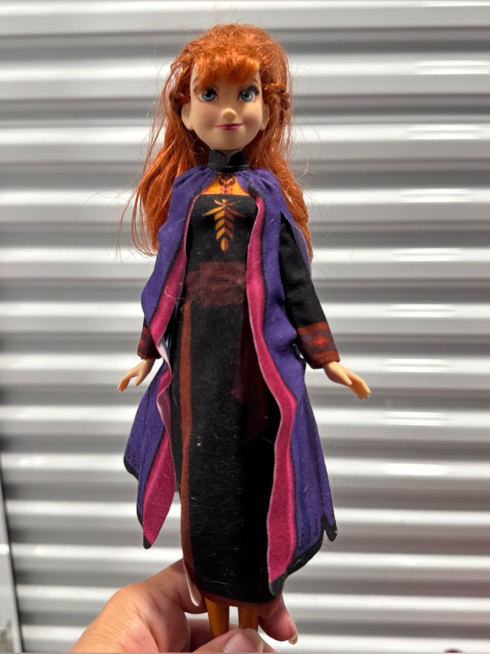 Disney Anna Doll in Purple, Black & Orange Outfit